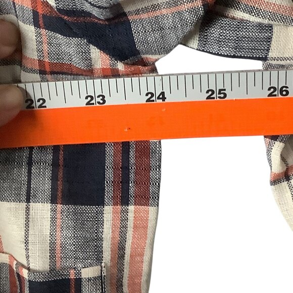 On Blue Plaid Button-Up Jacket Women Sz Large Cotton/Linen Blend NWOT - Picture 6 of 9